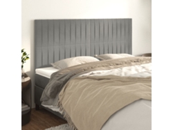 Cabeceros 4 Unidades De Terciopelo Gris Claro 90x5x78/88 Cm