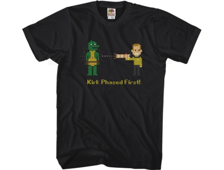 Camiseta Unisexo DEEPSTONE Kirk Phased First Star Trek Negro (XL)
