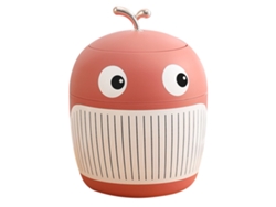 Papelera portátil multifuncional Jinwei Small Whale Mini Cute Luxury Lightweight para escritorio de oficina o mesa de té - Rosa Sakura