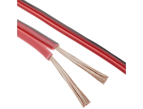 Cable de Áudio de Altavoz BEMATIK Rojo y Negro 2X0,75 Mm² Bobina de 25M