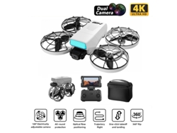 Dron Plegable H28 4k Con Cámara Dual, Fotografía Aérea, Posicionamiento De Flujo Óptico, Cuadricóptero 3 Baterías Blanco