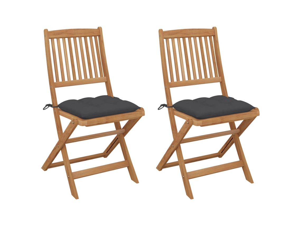 Sillas de jardín plegables de 2 piezas con cojines DKD Home Decor