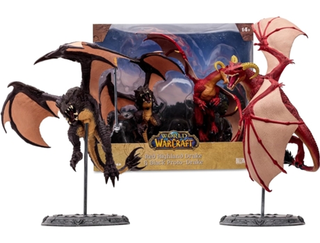Set Figuras Dragones Multipack Red Highland Drake & Black Proto Drake World Of Warcraft 24 Cm MCFARLANE