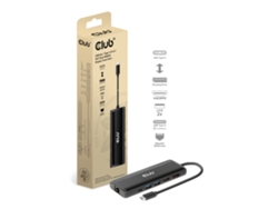 Estación de acoplamiento USB tipo C Club 3D 8 en 1 MST Dual 4k60hz Dual 4k60hz Negro