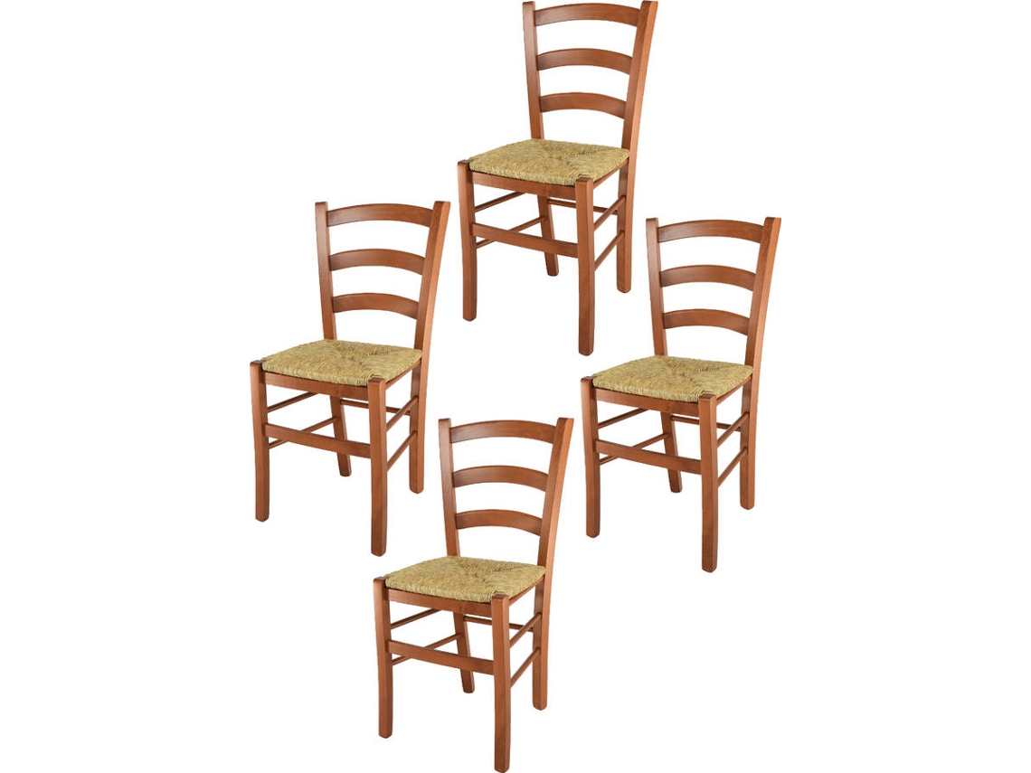 Conjunto de 4 Cadeiras T M C S Venice 320CI (Castanho - 88x43x44 cm - Madeira)