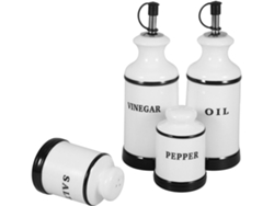 Conjunto De 4 Frascos De Cerâmica Para Óleo E Especiarias Na Cozinha