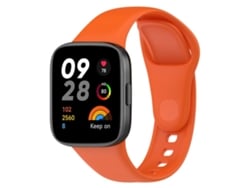 Bracelete Para Redmi Watch 3 - Silicone Cor Sólida - Botão Laranja