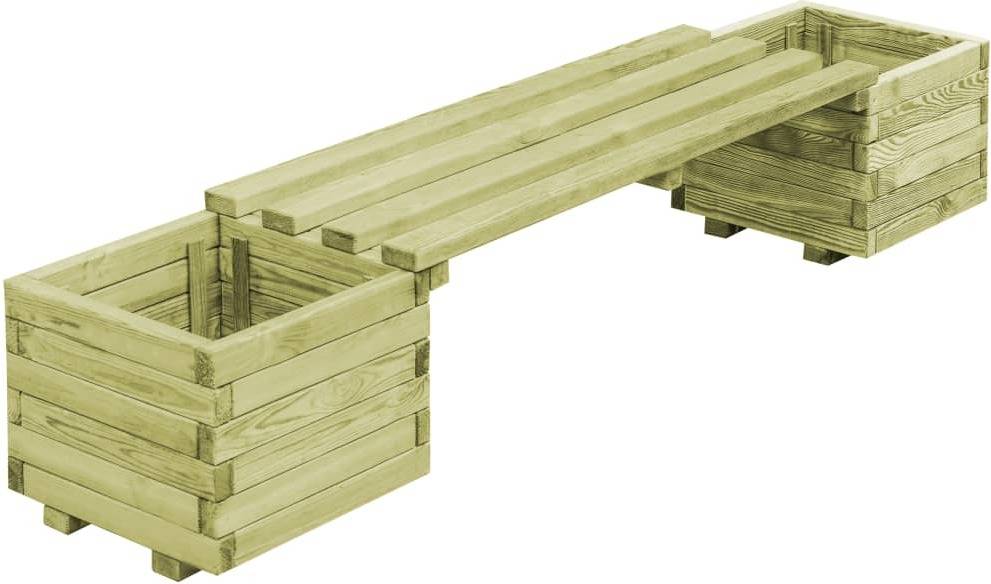 Jardinera VIDAXL (Verde - Madera - 196x40x36 cm)
