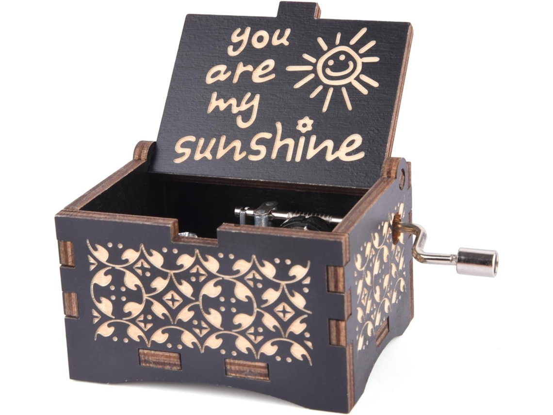 Cajas De Música "eres Mi Sol", Regalos Únicos Para Mamá/hija/esposa, Manivela De Madera Vintage (marrón)