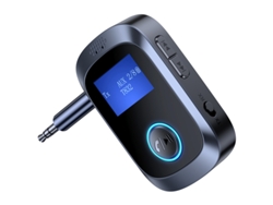 Transmisor de FM YIZHOOD C85 Bluetooth 5.4 Adaptadores inalámbricos Música estéreo 3.5mm AUX Lossless Music inalámbrico con micrófono LED negro