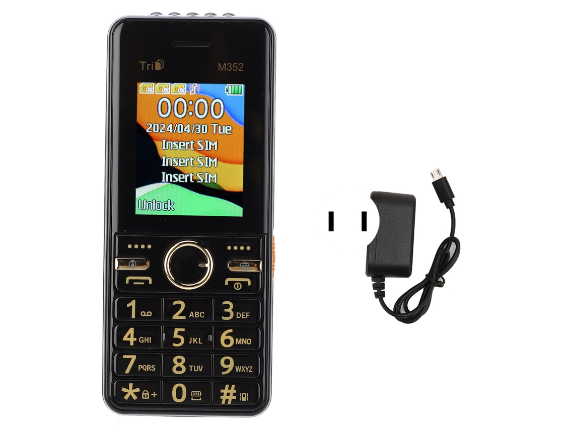 Teléfono Móvil Gsm 2g Para Personas Mayores, 3 Tarjetas Sim, Batería De Larga Duración De 3600 Mah, Botones Iluminados, Desbloqueado, Negro.
