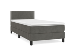 Maison Exclusive - Cama Box Spring Con Colchón Terciopelo Gris Oscuro 90x190 Cm