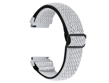 Correa de tela tejida ajustable elástico 22mm con hebilla para Huami Amazfit GTR 47mm/Pace/Stratos/Stratos 2 - blanco/negro