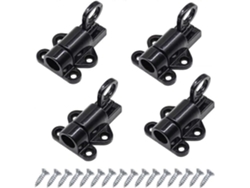 Pestillo De Puerta 4 Piezas Pestillo Automático De Aluminio Negro Con Tornillos Para Puertas Exteriores Ventanas Armarios Cajas