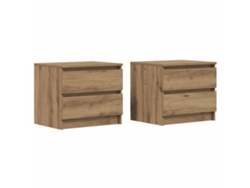 Conjunto 2 Mesita De Noche VIDAXL Marrón Madera contrachapada