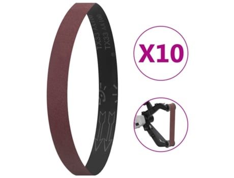 vidaXL Bandas de lijar 10 unidades P100 40x760 mm