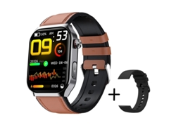 Reloj inteligente Bestvite F700 de 2,1 pulgadas con minimonitor de salud y monitor de IMC (marrón)
