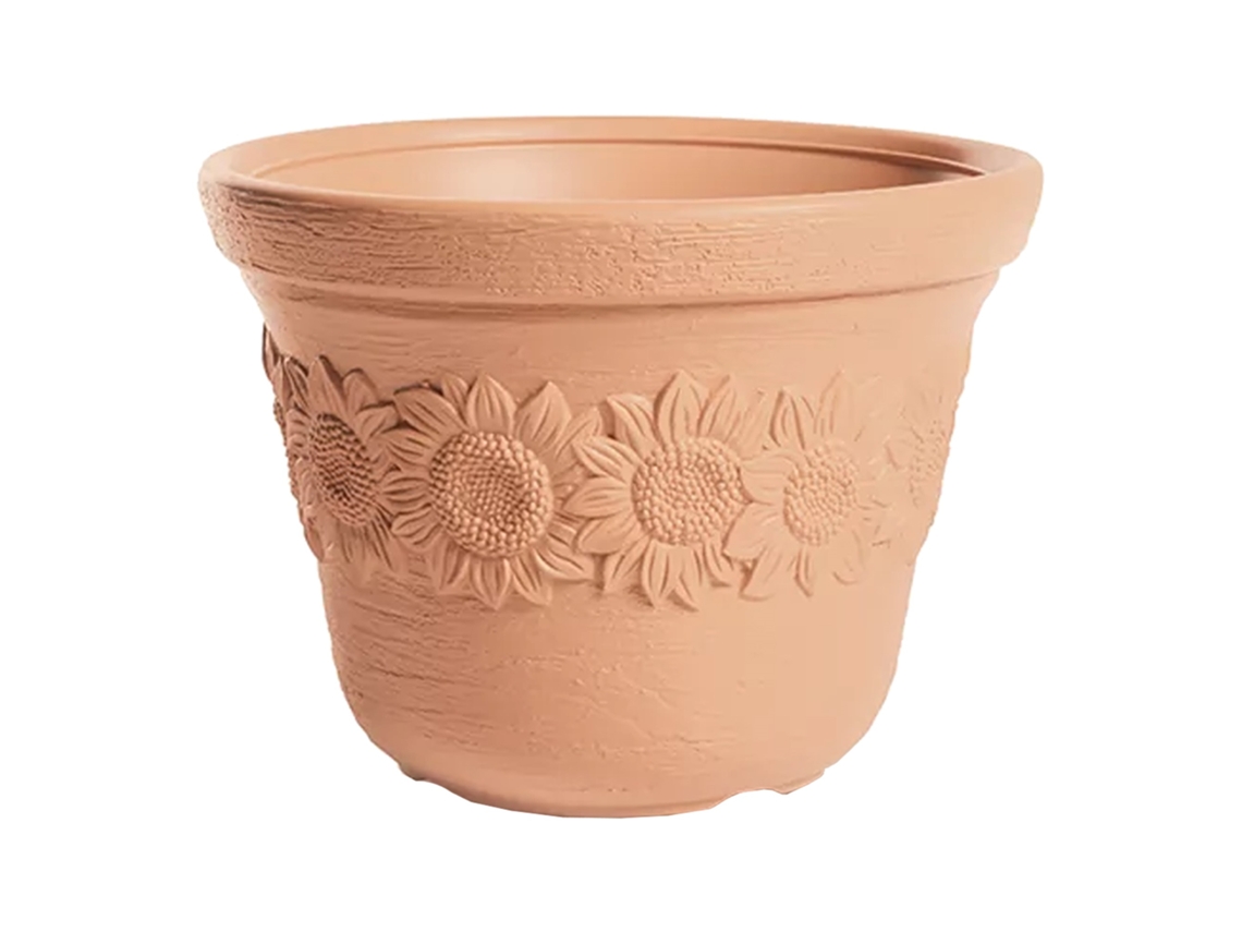 Maceta Sunny Flower Pot de 34 l, Dimensiones (mm) 460x460x353, Color ladrillo.