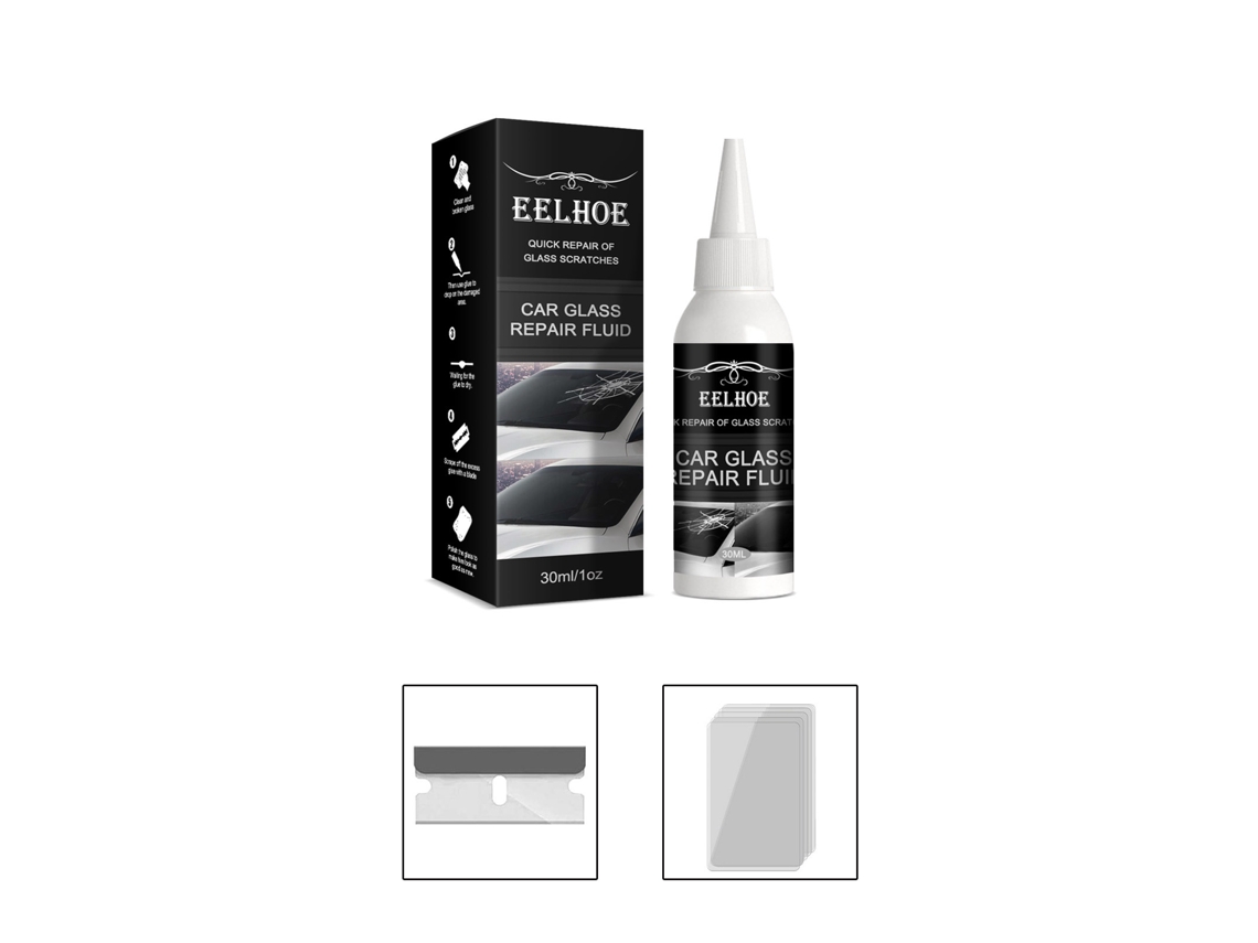 Adhesivo para reparar grietas en parabrisas: solución rápida y sencilla para reparar cristales con aminoacrilato | Sin marca