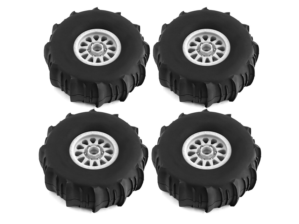 4 ruedas hexagonales para neumáticos de camión de arena desértica de recorrido corto de 138 mm (1/7/8 pulgadas y 17 mm) para Arrma Mojave UDR DF7 FS.