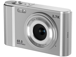 Cámara Digital Hd Para Filmación En Casa Full Hd 2.7k 48mp 16x Plata Sin Tarjeta Zruxe