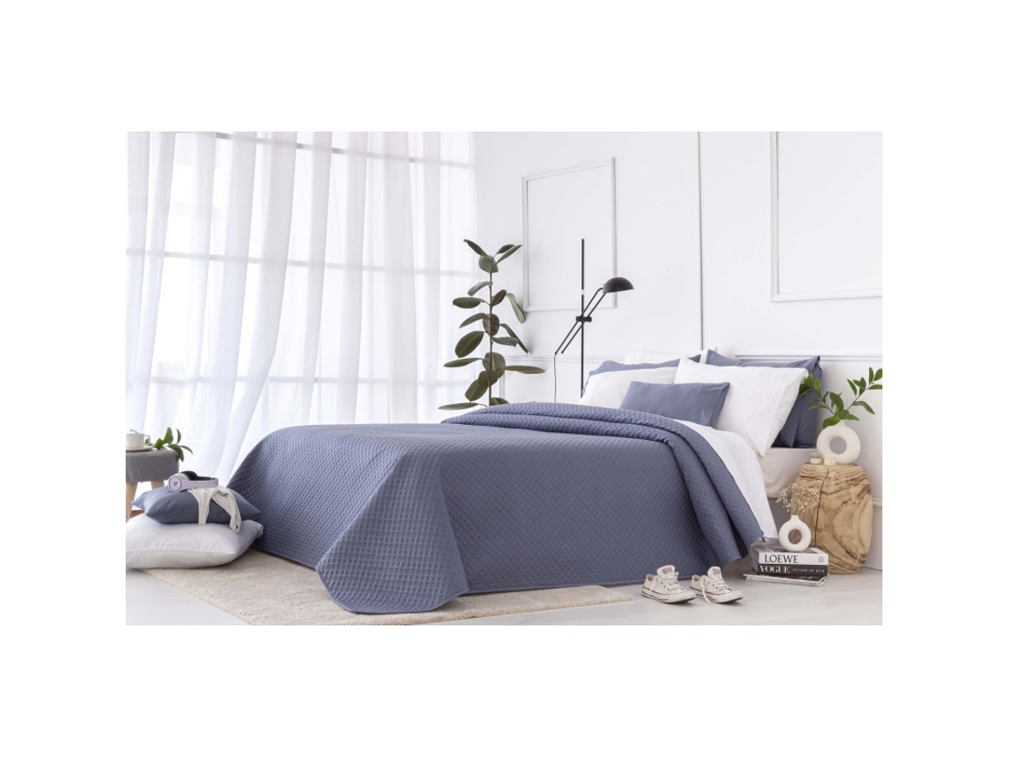 Colcha Boutí Microfibra 4 Estaciones Cama 80/90-180X260cm Piqué Azul grisáceo TODOCAMA