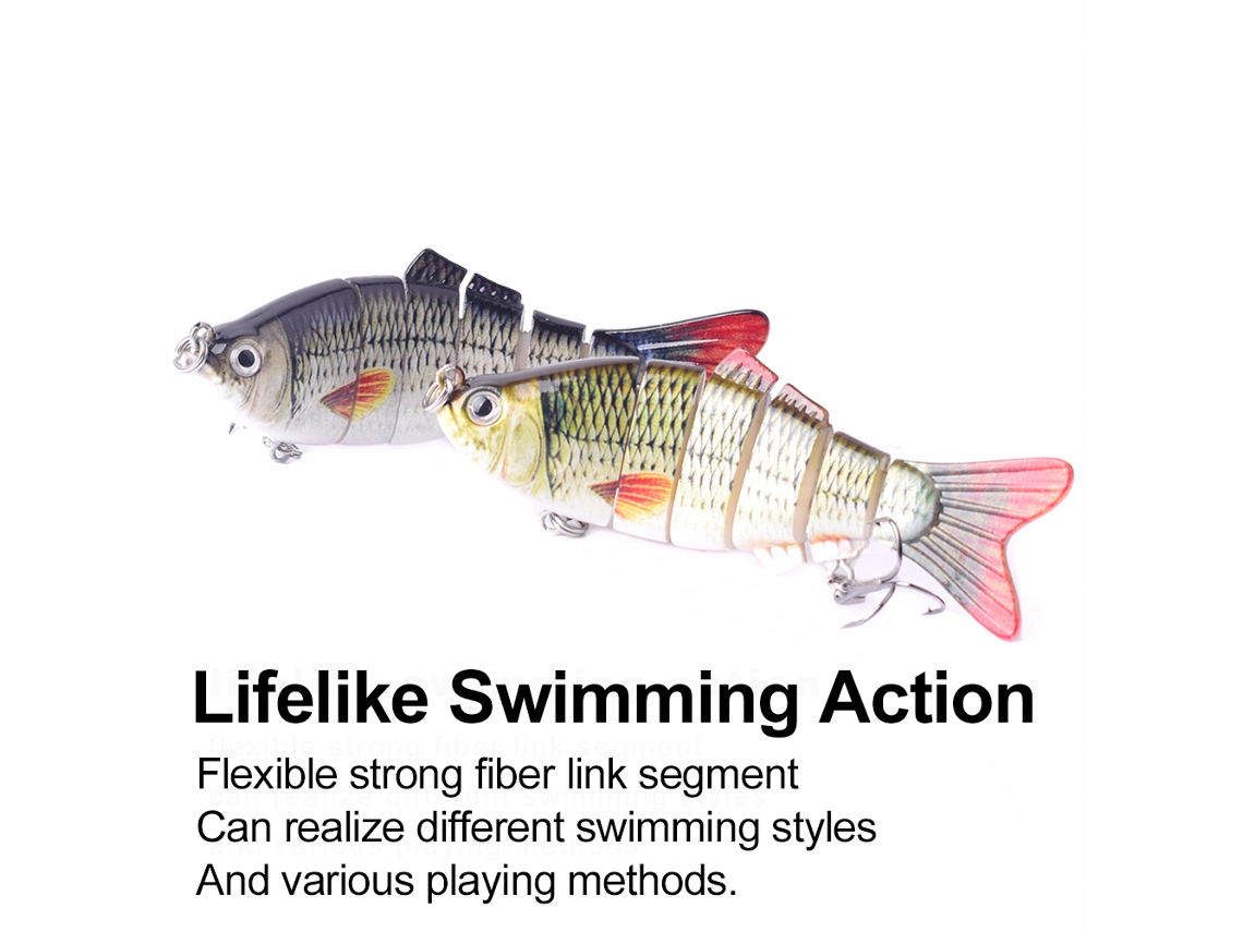 Señuelos De Pesca Para Lubina Y Trucha - Señuelos Rígidos De 6 Segmentos Con Anzuelo Triple - Swimbait