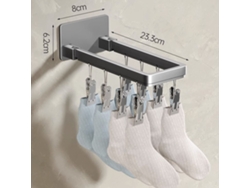 Estante para calcetines (fijo, plegable, resistente al viento, para montaje en pared)