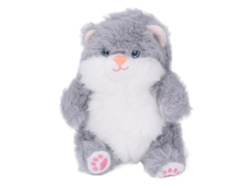 Ats-juguete De Peluche Gato Adorable Amigo Incondicional Fluffy Para Niñas Mujeres Gris
