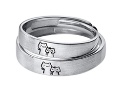 Anillos De Pareja His Hers De Plata Esterlina S925 Ajustables Para Boda Aniversario