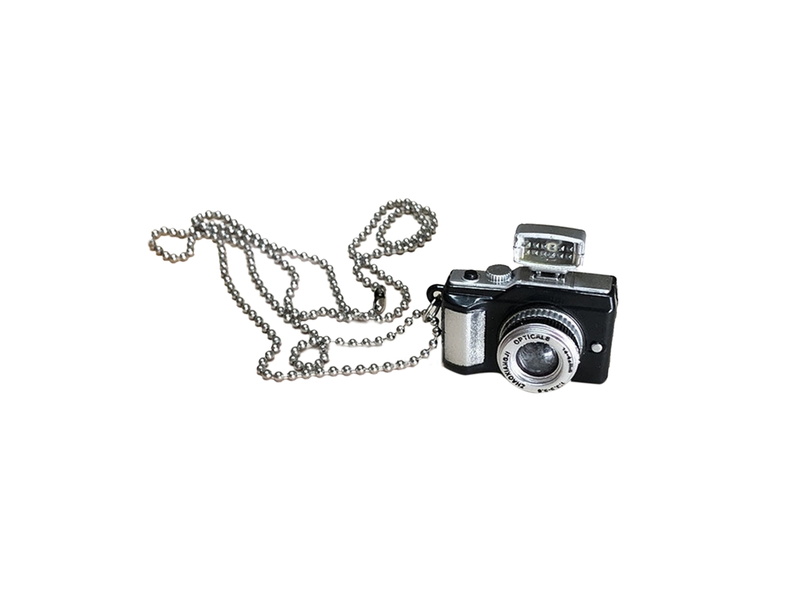 Colgante De Cámara Flash Estilo Hip Hop Collar Luminoso Para Hombres Y Mujeres Negro