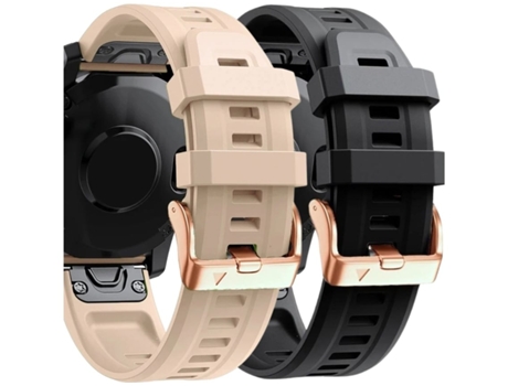 Correa Silicona Cierre Metálico para Garmin Instinct 2S Solar Albaricoque y Negro Pack 2X VEANXIN