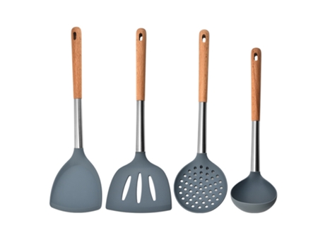 Juego De Utensilios De Cocina De Silicona - Juego De 4 Cenizas JEIIBRZUI