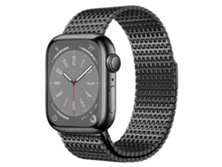 Correa magnética de malla milanesa con pasador de seguridad FWINL para Apple Watch (46 x 44 mm)