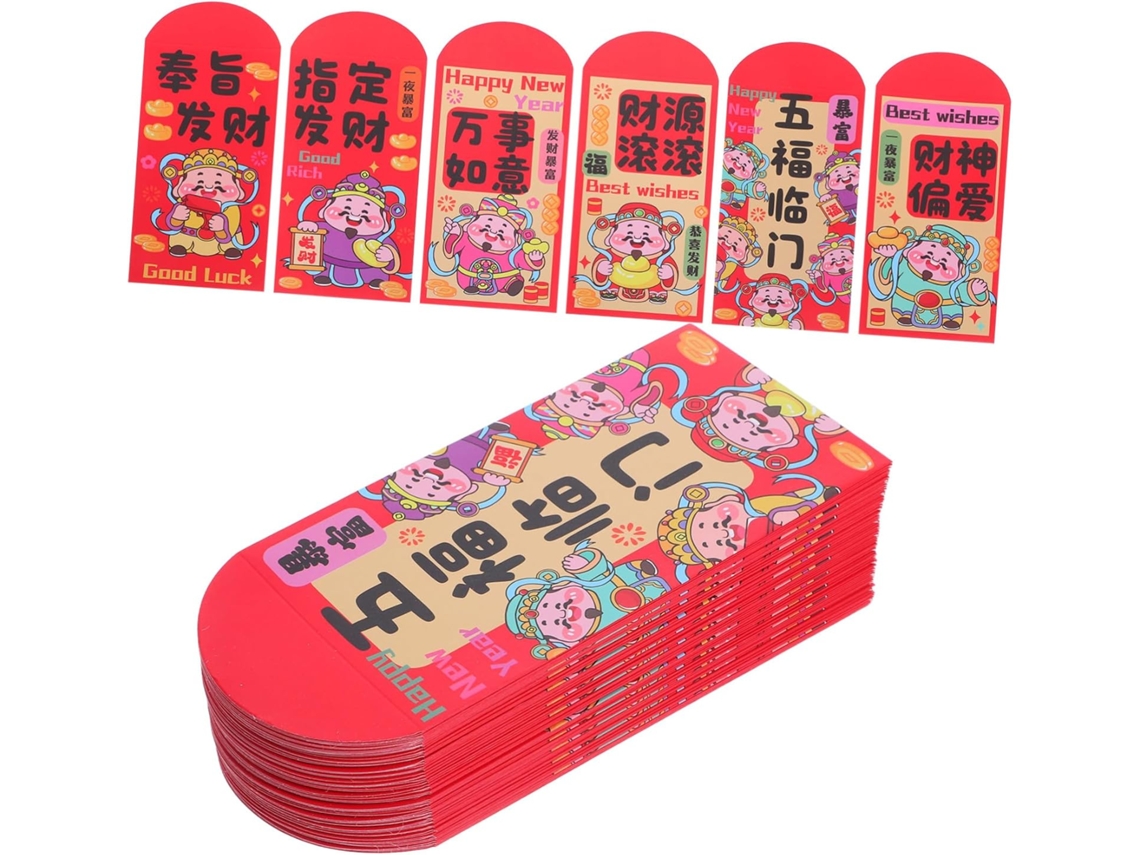 Conjunto De 72 Envelopes Vermelhos Para A Primavera, Envelopes Vermelhos Para O Ano Novo Lunar Chinês.