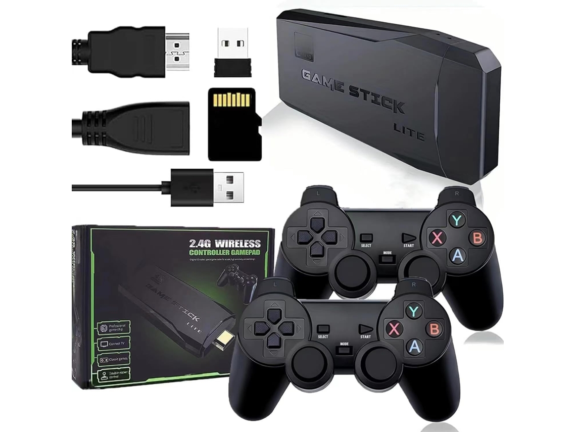 Stickcon Consola Retro 20.000 Juegos Clásicos, 2 Mandos Inalámbricos HDMI M8, 4K, 64GB Portátil, MD, SNES, PS1, PSP, GBA, NES, etc. CUICH