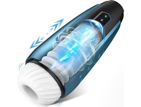 Masturbador masculino automático, taza de masturbación con vibración de empuje (negro) VEANXIN