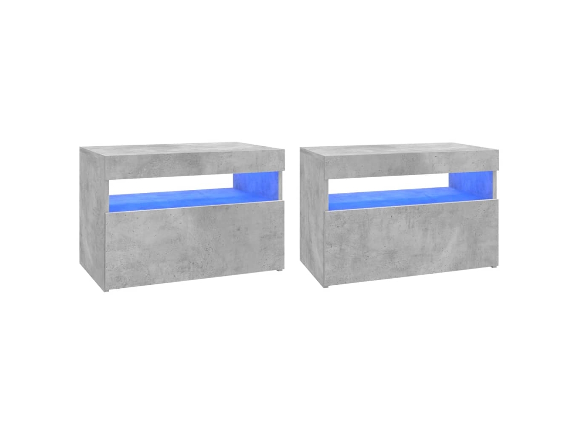 Estantería/Muebles de TV con luces Led 2 Pzs 60X35X40 Cm Gris Cemento