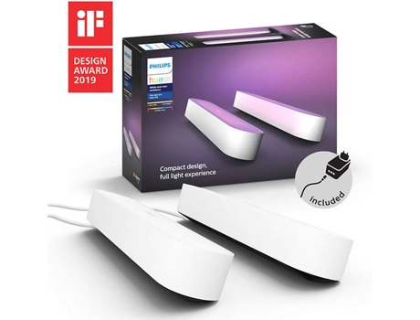 Kit 2 Barras de Luz inteligente PHILIPS HUE Play Blanco (Luz blanca y color)