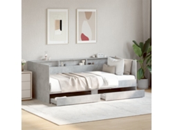 Sofá Cama Con Cajones Sin Colchón Gris Hormigón 75x190 Cm