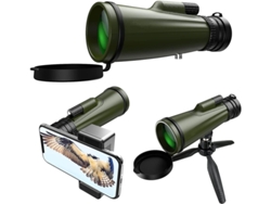 Monocular 10x30 HD Bak4 Prism IP68, adaptador para smartphone, trípode, fauna, senderismo, conciertos, verde, Yizhood