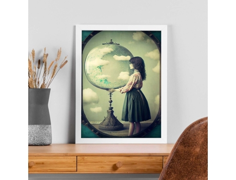 NACNIC Poster Bola De Nieve En Estilo Surrealismo Cinematográfico Ilustraciones Y Grabados De Historieta Abstracta Y Artística A4 Marcos Negros