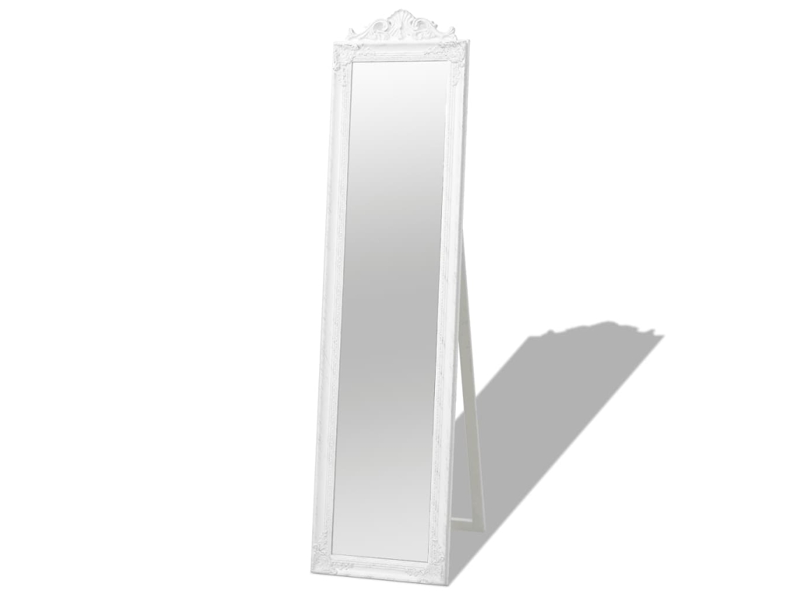 Espejo de suelo estilo barroco, 160 x 40 cm, blanco, DKD HOME DECOR