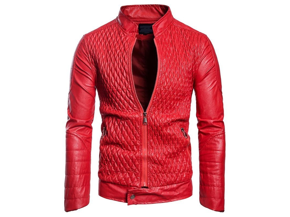 2026-chaqueta Moto De Cuero Falso Con Cuello Alto Para Hombres Mystdiy Talla S-xl Diseño Ajustado De Alta Calidad