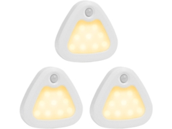 Pacote de 3 Luzes de Sensor de Movimento  Sem Fio de Led