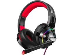 Auriculares Rebe para juegos, compatibles con PS4, PS5, Xbox One y PC, con micrófono con cancelación de ruido, iluminación RGB, sonido envolvente y controles integrados.