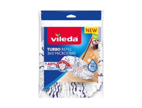 Recambio Mopa Tiras Microfibra Blanco y Azul Turbo 3 en 1