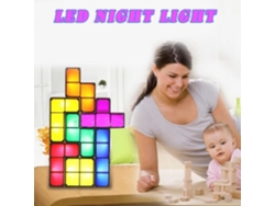 Lâmpada De Quebra-Cabeça De Luz Noturna Empilhável Com 7 Blocos De Formato Diy Tetris Brinquedo Luz Led Presente Para Adolescentes E Adultos 