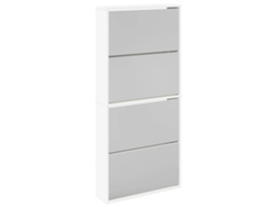 Maison Exclusive - Zapatero 4 Compartimentos Espejo Blanco 63x17x134 Cm