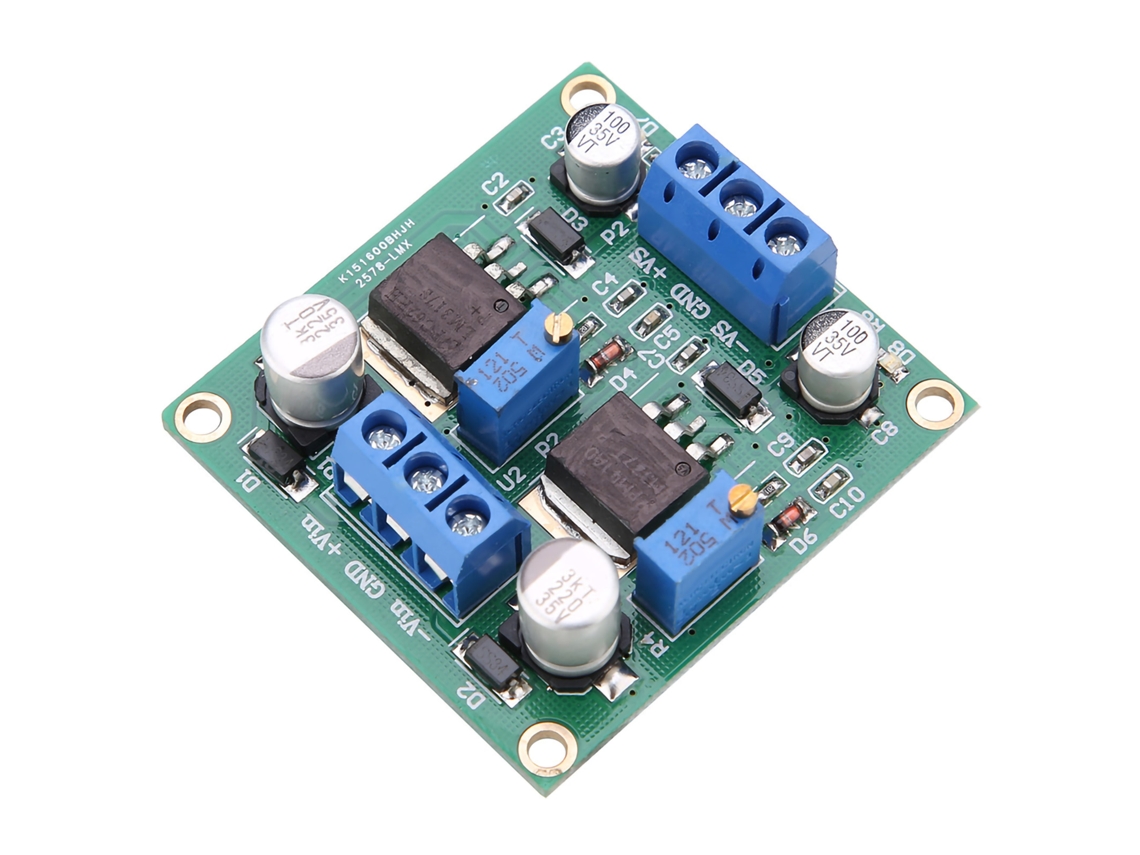 Módulo Estabilizador De Potencia Ajustable Lm317/337 Con Bajo Rizado De Voltaje Positivo Y Negativo.